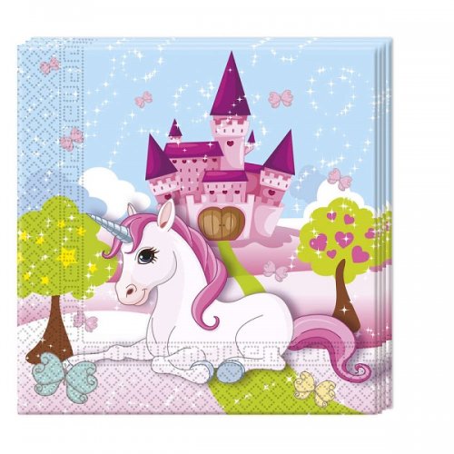 20 Napkins Unicorn 33x33cm 2ply 20 Napkins Unicorn 33x33cm 2ply