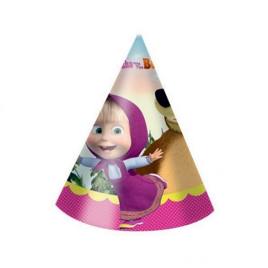 6 Party Hats Masha & The Bear