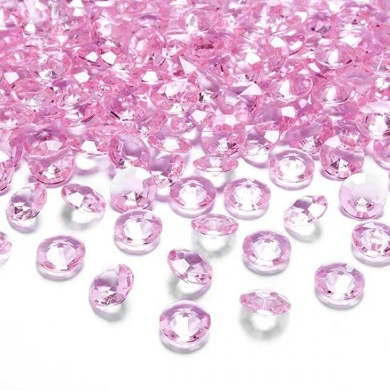 Acrylic Diamonds confetti Pink 12mm (100pcs)