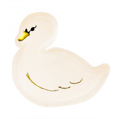 6 Plates Lovely Swan 22cm
