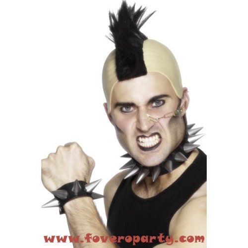 Punk Choker and Wristband, Silver