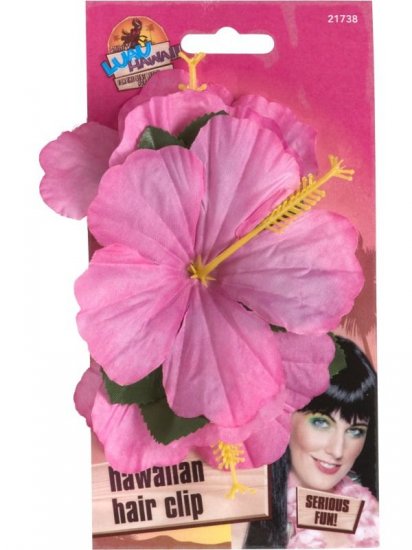 Χαβανέζικο λουλούδι κλιπ για μαλλιά, Ροζ