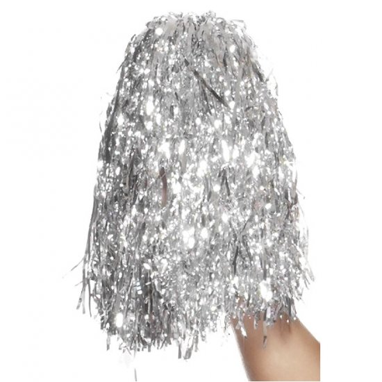 Pom Poms Metallic Silver (2pcs)