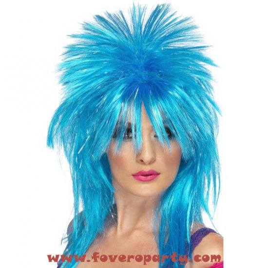 Sparkle Rock Diva Wig Blue