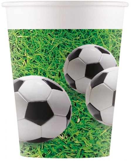 8 Paper Cups Football 200ml