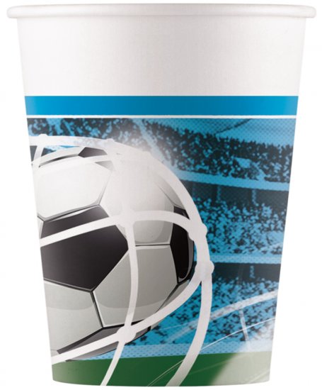 8 Paper Cups Soccer Fans 200ml