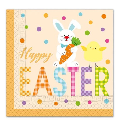 20 Napkins Happy Easter Animals