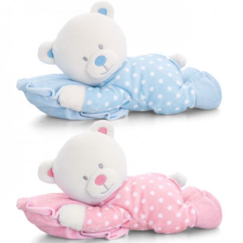 Baby Bear on Pillow Blue 25cm (1pc)