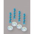 4 Light Blue Hanging Decoration Baby Shower