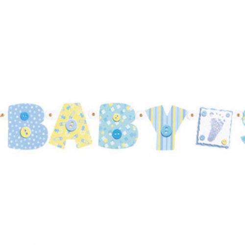Light Blue Jointed Banner Baby Shower