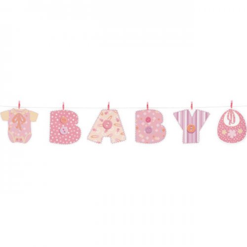 Pink Jointed Banner Baby Shower