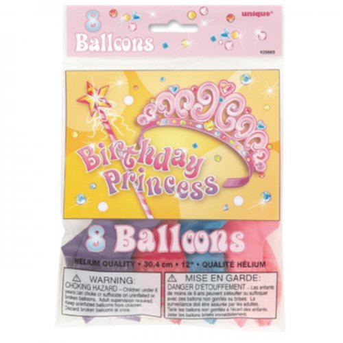 8 Birthday Princess Balloons