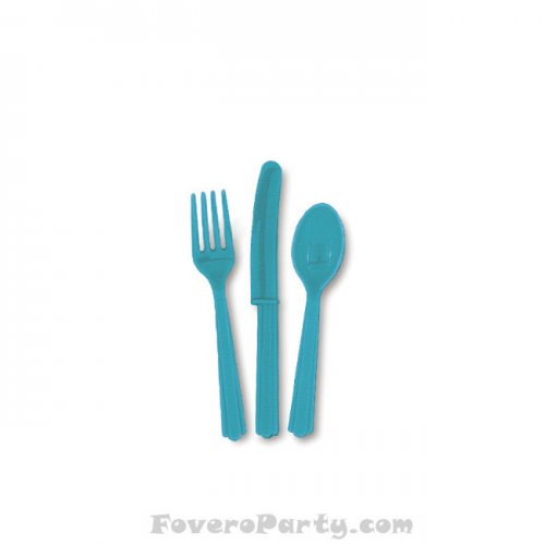6 Set Cutlery Turquoise (18pcs)