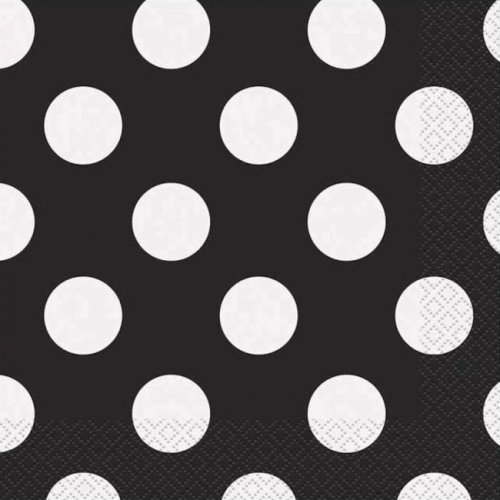 16 Napkins Black Dots  16 Napkins Black Dots