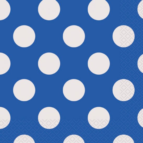 16 Napkins Blue dots