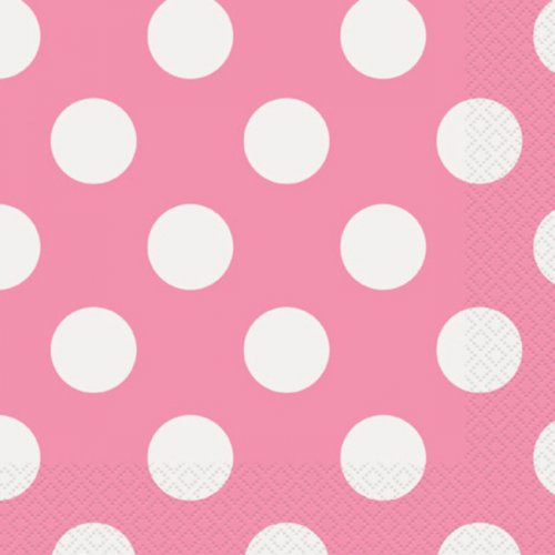 16 Napkins Fuchsia dots