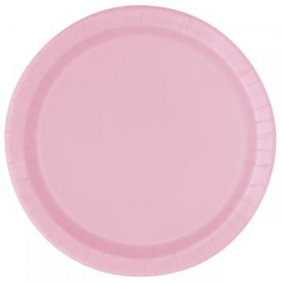 20 Paper Plates Pink 17cm