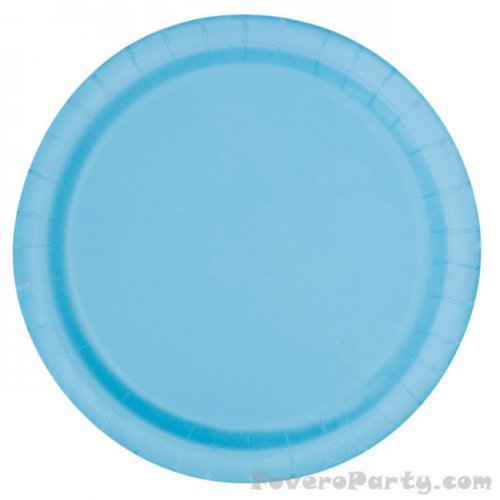 16 Paper Plates Light Blue 22cm  16 Paper Plates Light Blue 22cm
