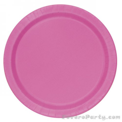 16 Paper Plates Fuchsia 22cm