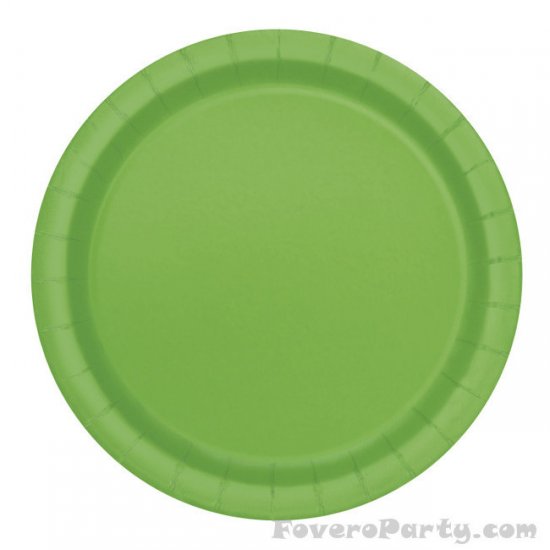 16 Paper Plates Lime green 22cm