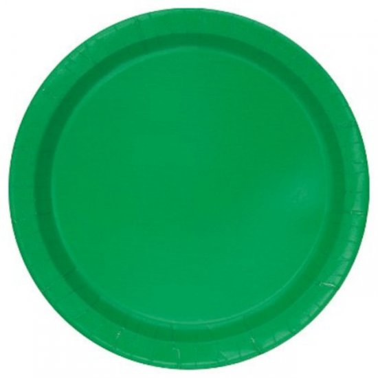 16 Paper Plates Green 23cm