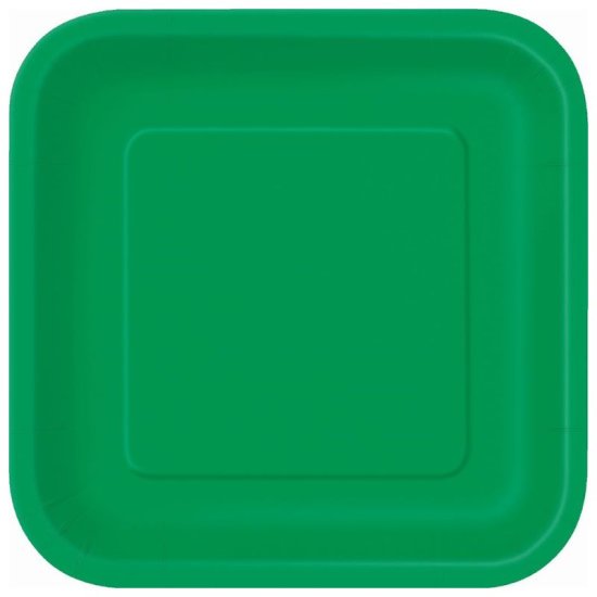 14 Paper Plates Green 23cm