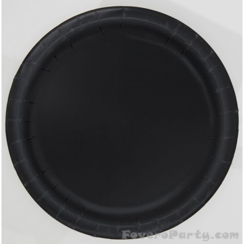 16 Paper Plates Black 22cm
