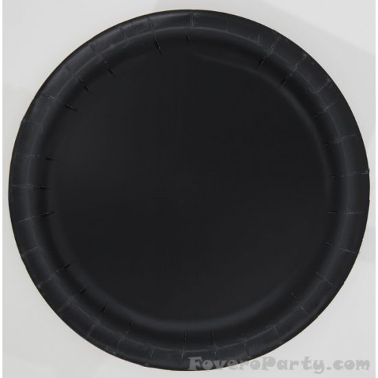 16 Paper Plates Black 22cm