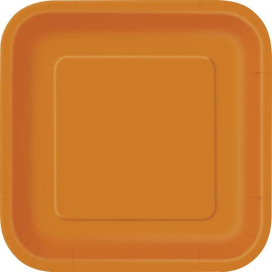 14 Paper Plates Orange 23cm