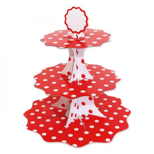 Cupcake stand Red Dots 35/26/21cm x 35cm Cupcake stand Red Dots 35/26/21cm x 35cm
