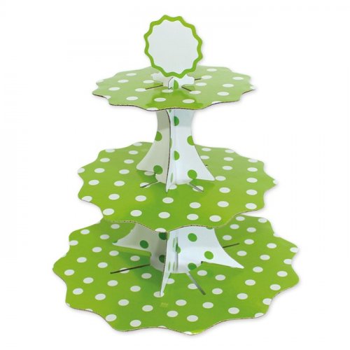 Cupcake stand Green Dots 35/26/21cm x 35cm Cupcake stand Green Dots 35/26/21cm x 35cm