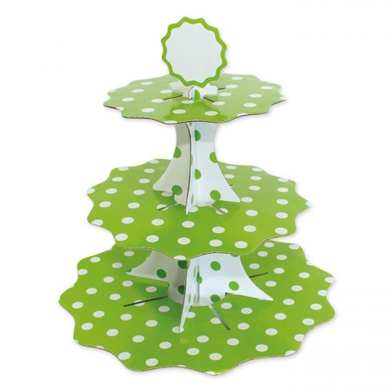 Cupcake stand Green Dots 35/26/21cm x 35cm