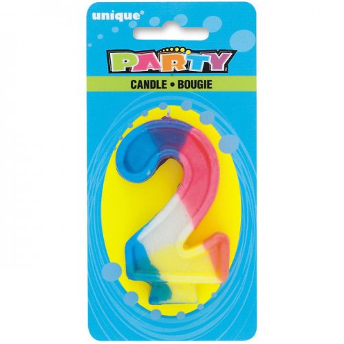 Rainbow Numeral Candle 2