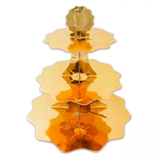 Cupcake stand Gold 35/26/21cm x 35cm