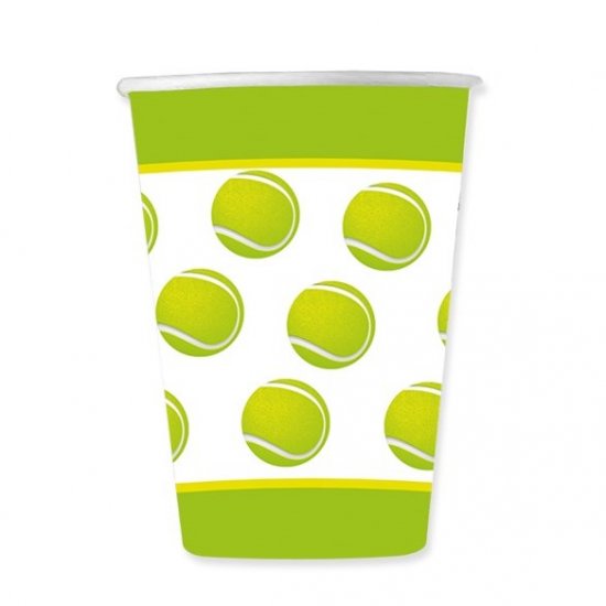 8 Paper Cups Tennis 200ml