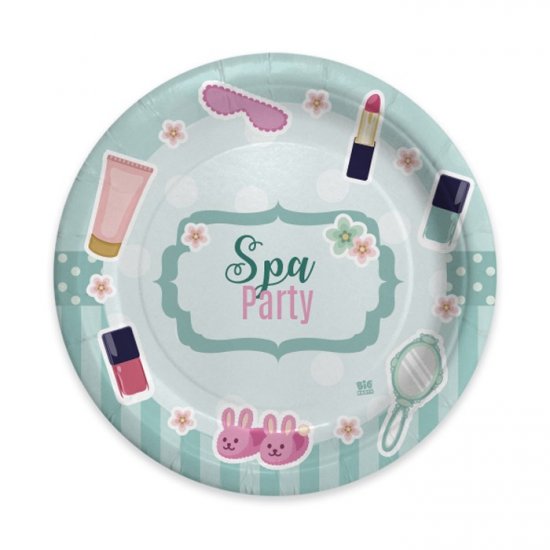 8 Paper Plates SPA Party 18cm