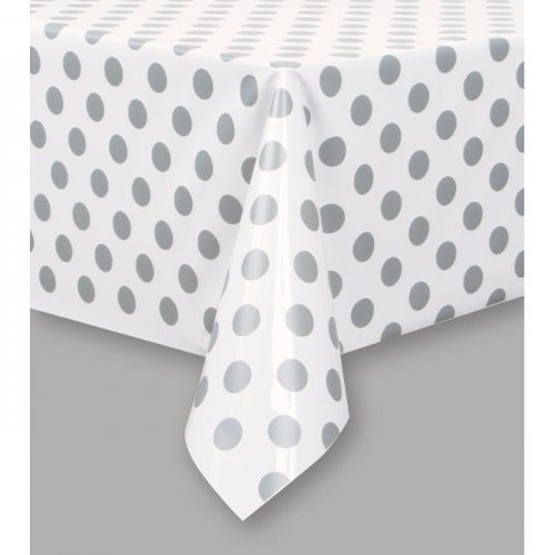 Silver Dot Tablecover 134cmX274cm
