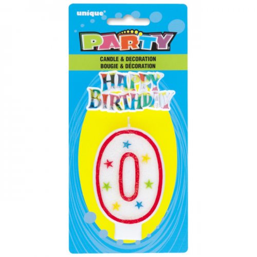 Candle No0 with glitters & Happy Birthday Plaquette