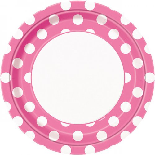 8 Plates Fuchsia Dots 23cm 8 Plates Fuchsia Dots 23cm