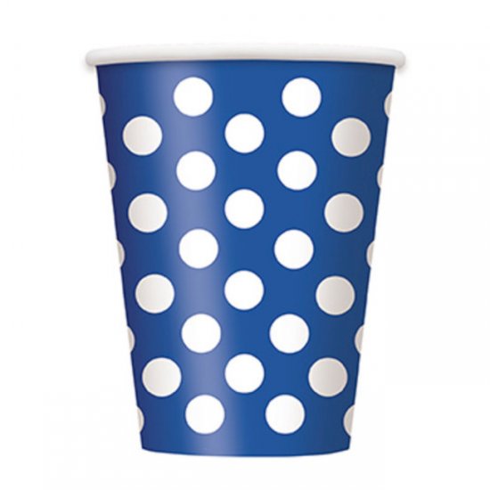 6 Cups Blue dots