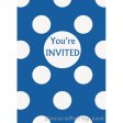 8 Blue Dots Invitations & envelope