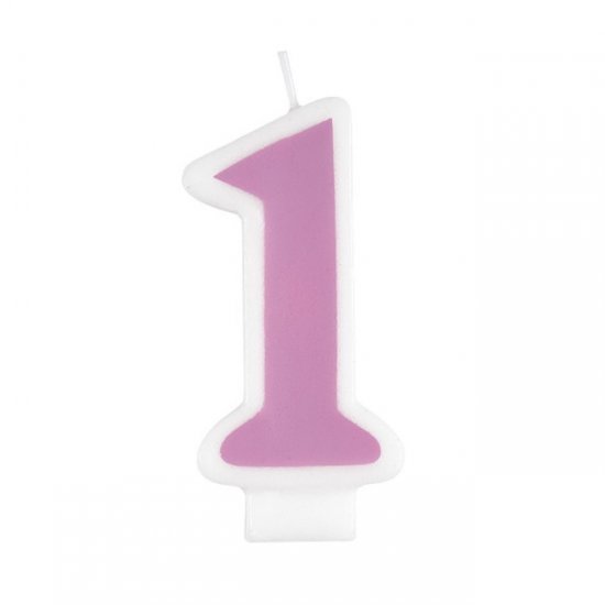 1st Birthday Pink Candle