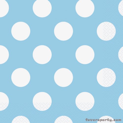 16 Napkins Light Blue dots 16 Napkins Light Blue dots