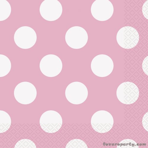 16 Napkins Pink dots