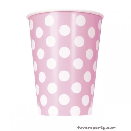 6 Cups Pink dots