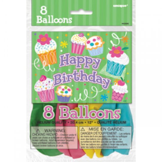 8 Balloons Cupcake party 30cm