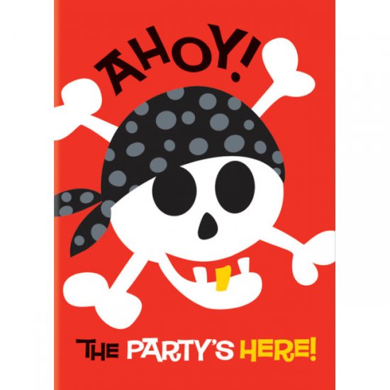 8 Invitations Pirate Fun