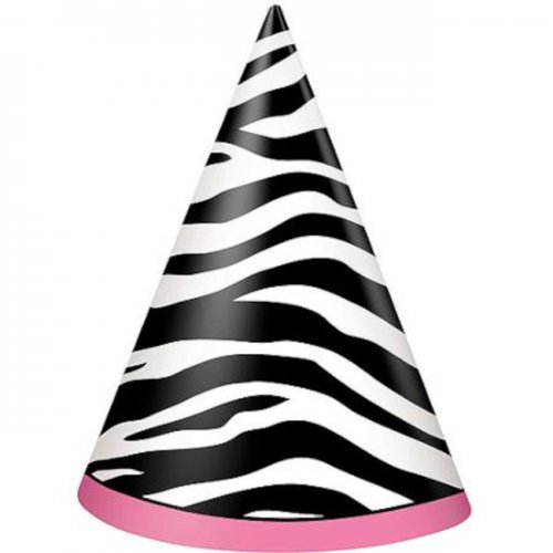 8 Party Hats Zebra