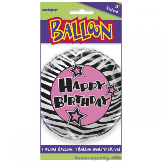 Foil Balloon Zebra 45cm