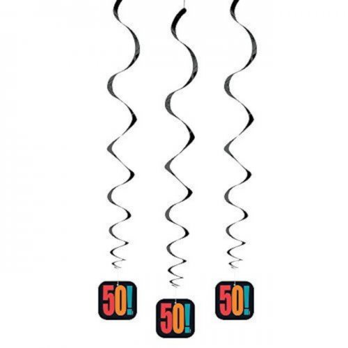 3 Hanging Swirls 50s 65cm